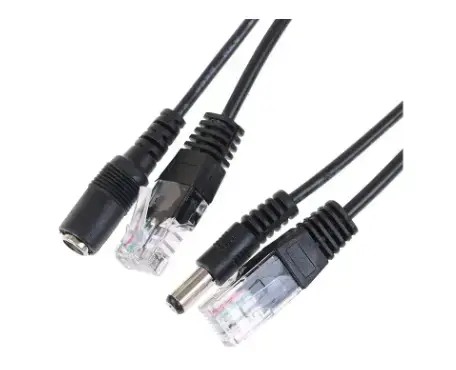 Кабель PoE Splitter Ethernet 10/100Mbps вхід 12 В (пара штекер +гніздо для живлення 5,5)), зображення 5