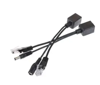 Кабель PoE Splitter Ethernet 10/100Mbps вхід 12 В (пара штекер +гніздо для живлення 5,5)), зображення 6