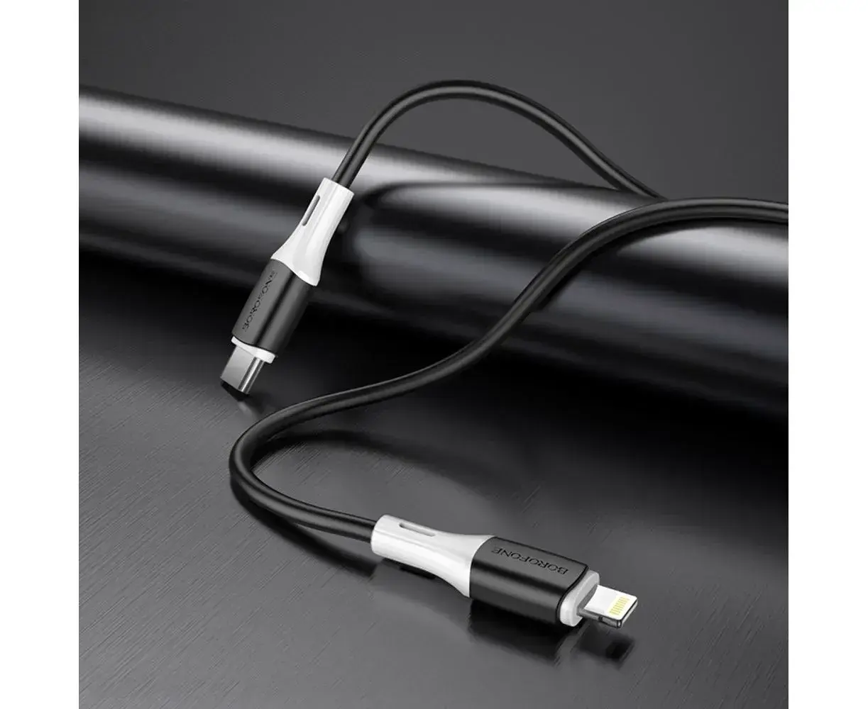 Кабель Power Delivery BOROFONE Type-C to IPhone BX79 silicone PD20W 1m чорний), зображення 4