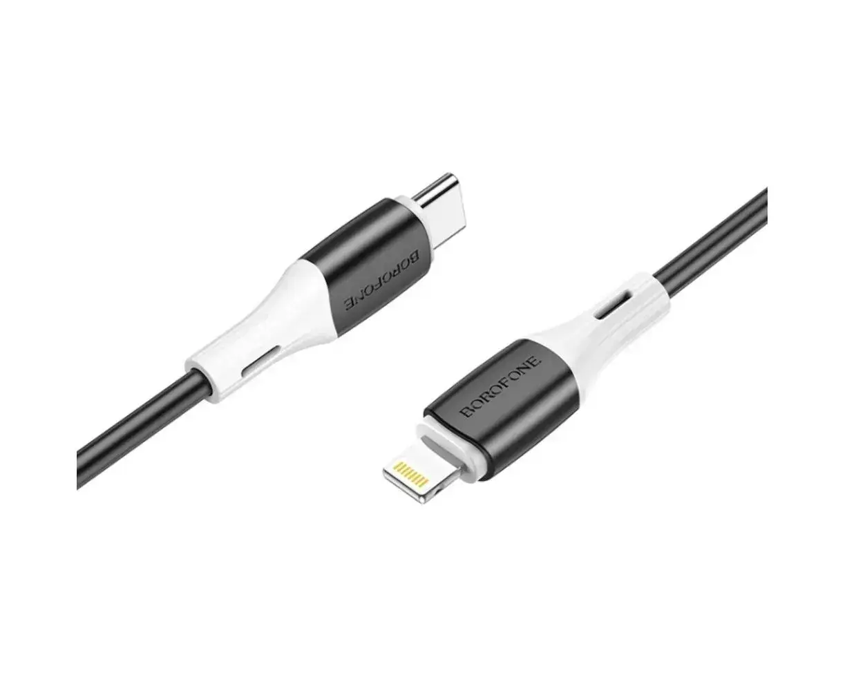 Кабель Power Delivery BOROFONE Type-C to IPhone BX79 silicone PD20W 1m чорний від батарейки.com.ua