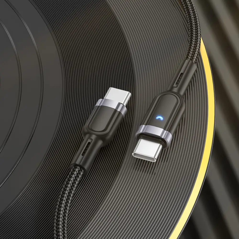 Кабель power delivery HOCO U117 USB to Type-C PD60W 1.2м 3.0A чорний), зображення 3