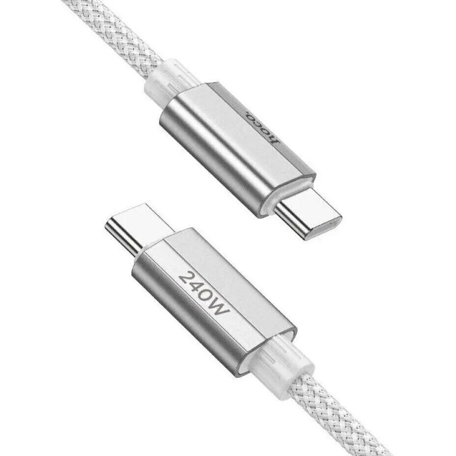 Кабель Power Delivery HOCO U134 Primero Type-C to Type-C PD240W 1,8m. сірий), зображення 2