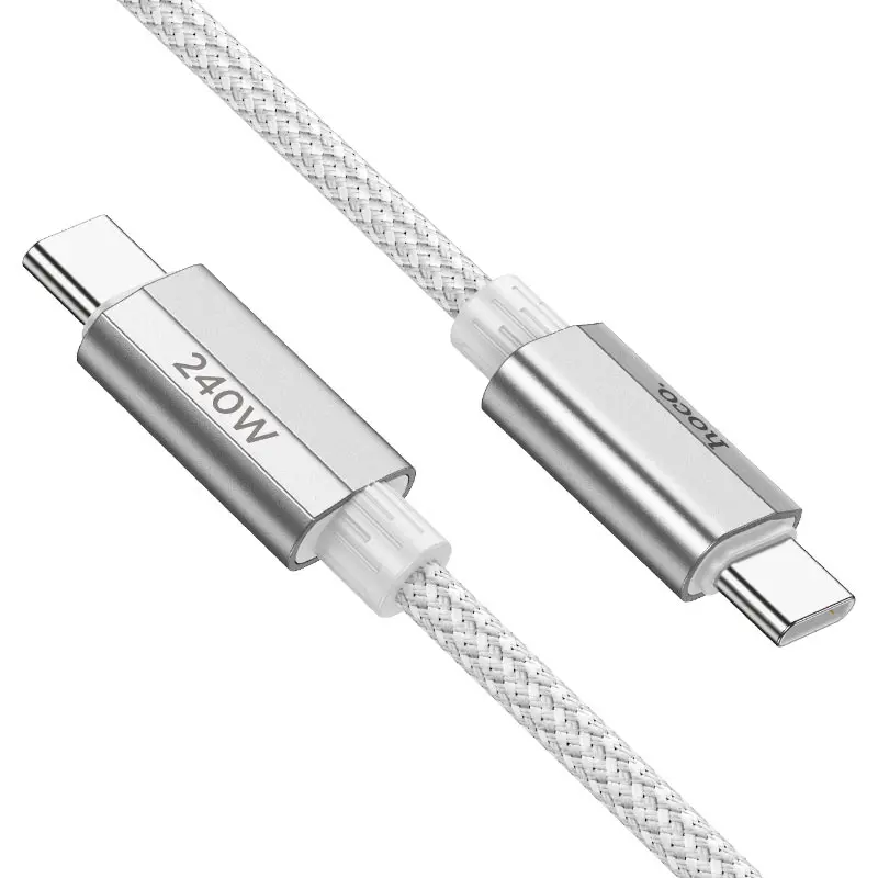 Кабель Power Delivery HOCO U134 Primero Type-C to Type-C PD240W 1,8m. сірий від батарейки.com.ua