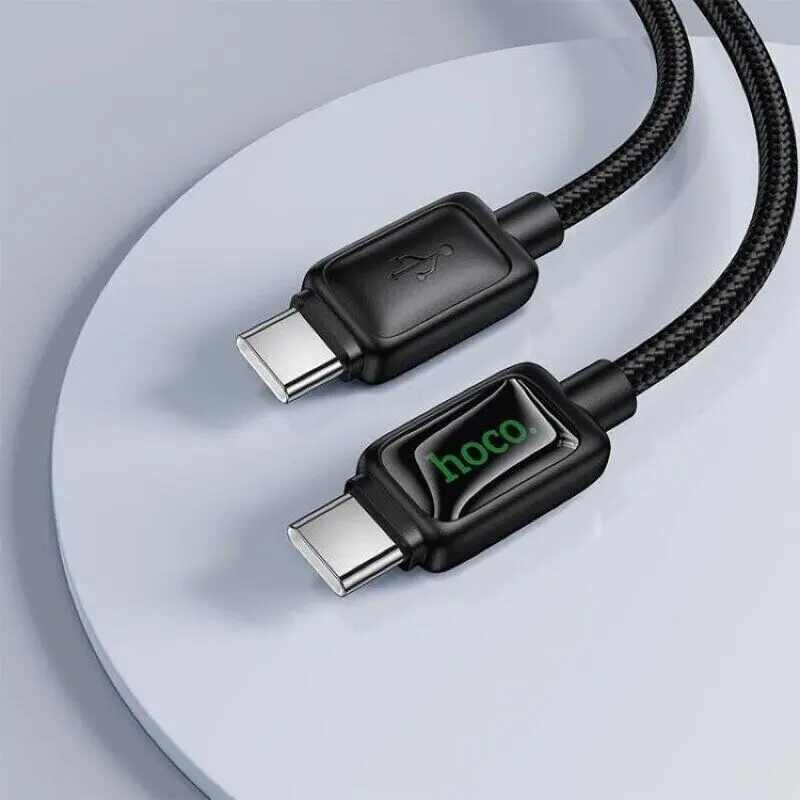 Кабель Power Delivery HOCO U146 Type-C PD60W 1.2m, Led індикатор, чорний від батарейки.com.ua