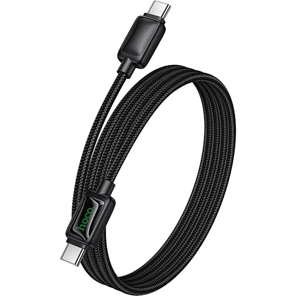 Кабель Power Delivery HOCO U146 Type-C PD60W 1.2m, Led індикатор, чорний), зображення 5