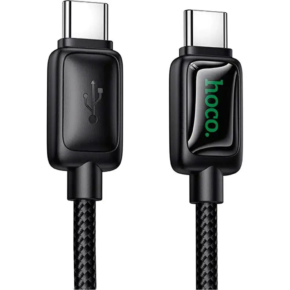 Кабель Power Delivery HOCO U146 Type-C PD60W 1.2m, Led індикатор, чорний), зображення 8