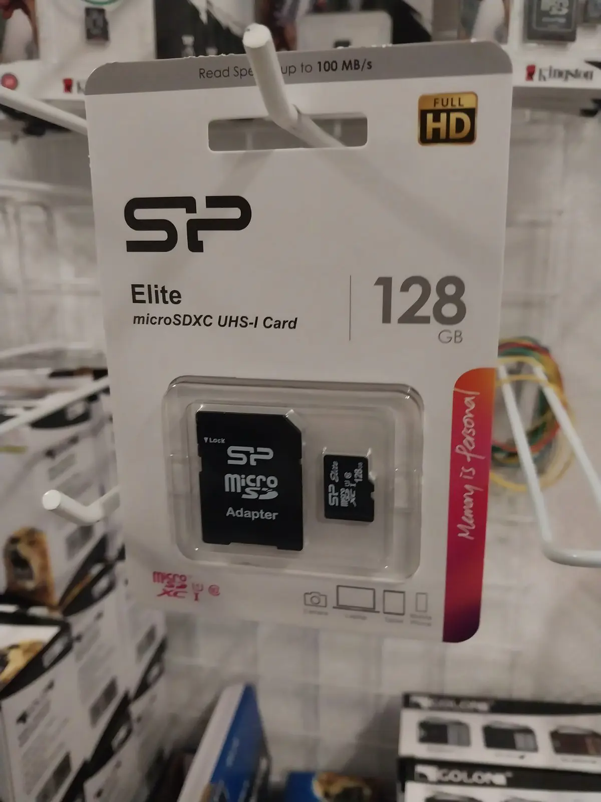 карта пам'яті SILICON POWER microSDHC 128 GB Class 10 з адаптером від батарейки.com.ua