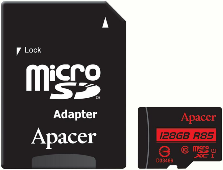 карта пам'ятi APACER Micro SD 128GB UHS-I R85MB/s з адаптером), зображення 2