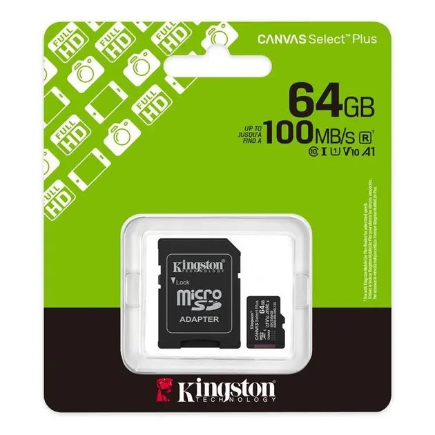 карта пам'яті KINGSTON microSD 64 GB 100R Class 10 з адаптером), зображення 5
