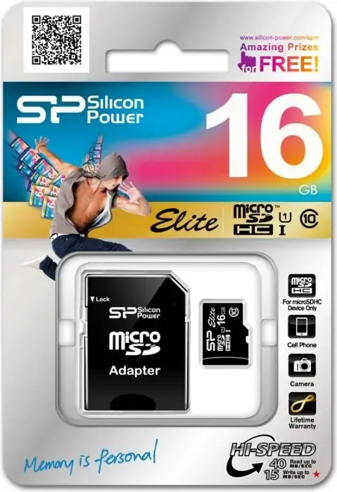 карта пам'яті SILICON POWER Elite microSDHC 16GB Class 10 + adapter), зображення 2 карта пам'яті SILICON POWER Elite microSDHC 16GB Class 10 + adapter), зображення 2