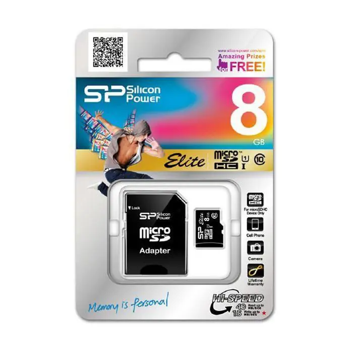 карта пам'яті SILICON POWER microSDHC 8 GB Class10 UHS-I з адаптером SD), зображення 3
