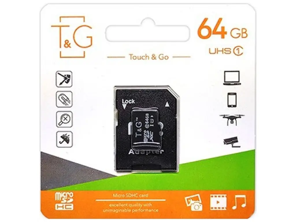 Карта пам'яті T&G microSDHC 64GB Сlass 10 UHS-1 від батарейки.com.ua