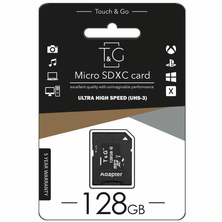 Картка пам`яті T&G microSDXC (SDH-3) 128GB Сlass 10 з адаптером), зображення 4