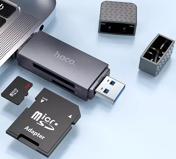 Картрідер HOCO HB45 Spirit (USB3.0, Type-C) сірий), зображення 5 Картрідер HOCO HB45 Spirit (USB3.0, Type-C) сірий), зображення 5