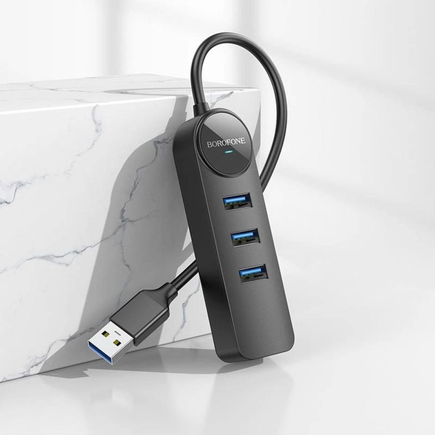 Хаб Borofone DH6 USB AM to 3xUSB3.0 +Lan RJ45, 1.2м), зображення 7 Хаб Borofone DH6 USB AM to 3xUSB3.0 +Lan RJ45, 1.2м), зображення 7