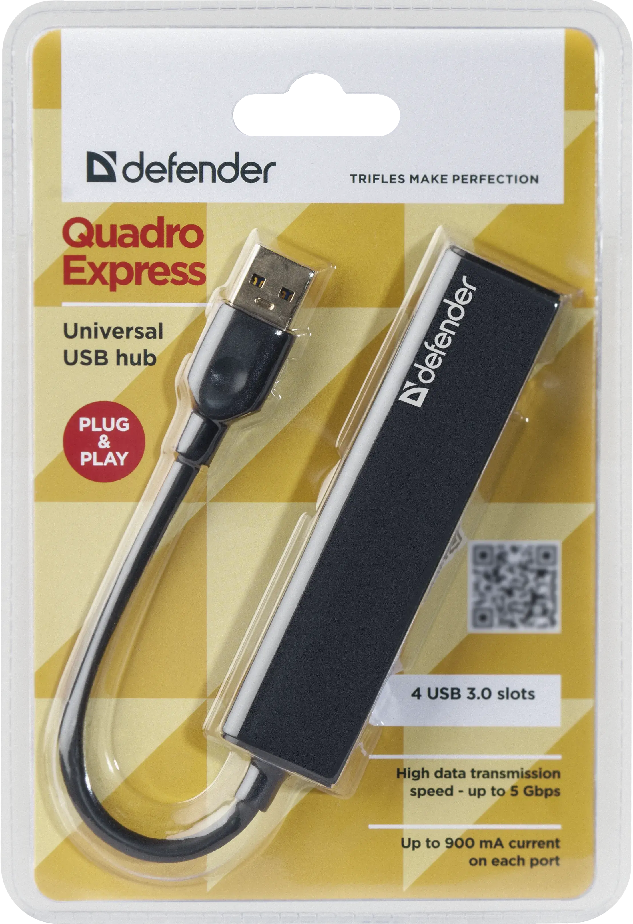 Хаб DEFENDER USB QUADRO EXPRESS 4xUSB3.0), зображення 2