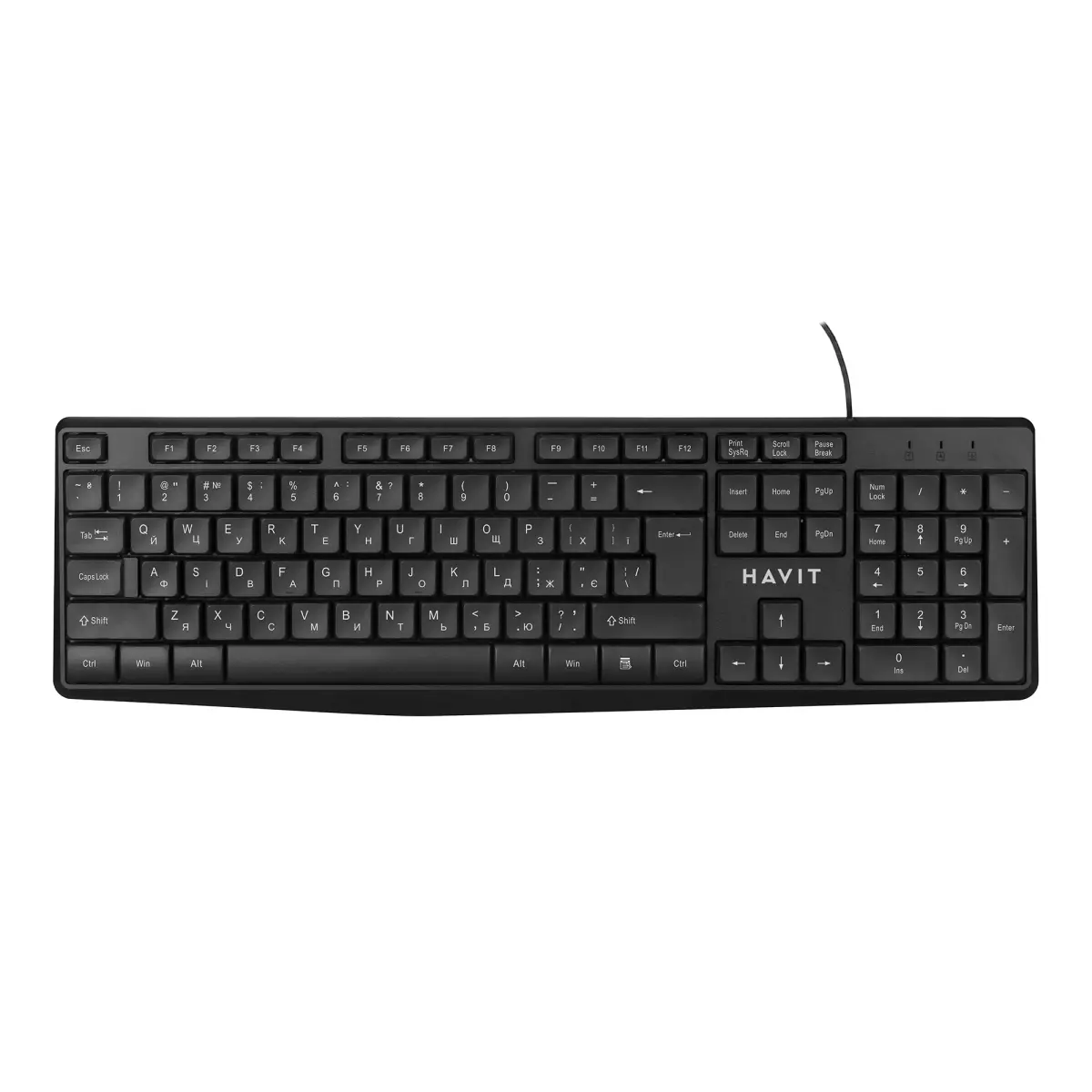 Клавіатура HAVIT-KB206 USB Black від батарейки.com.ua