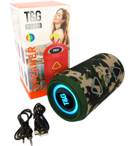 Портативна колонка TG656 bluetooth з RGB ПІДСВІЧУВАННЯМ, speakerphone, радіо, КАМУФЛЯЖНА від батарейки.com.ua