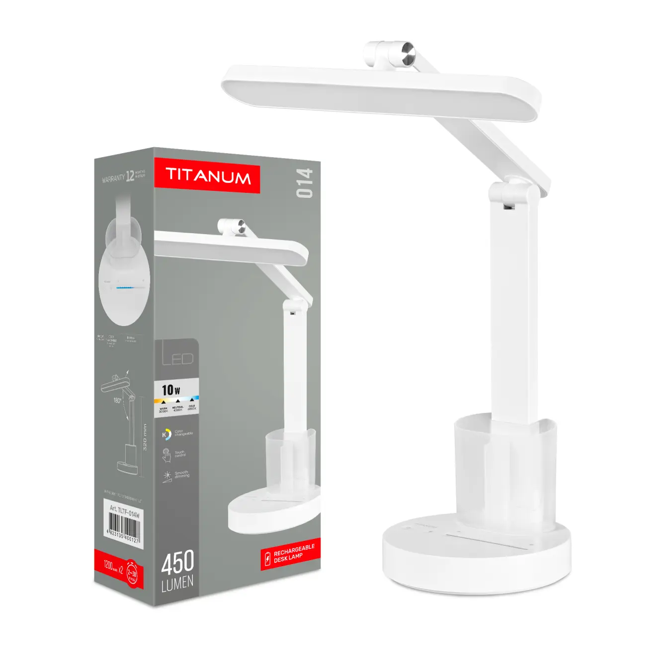 LED лампа настiльна TITANUM TLTF-014W 10W 3000-6000K), зображення 2