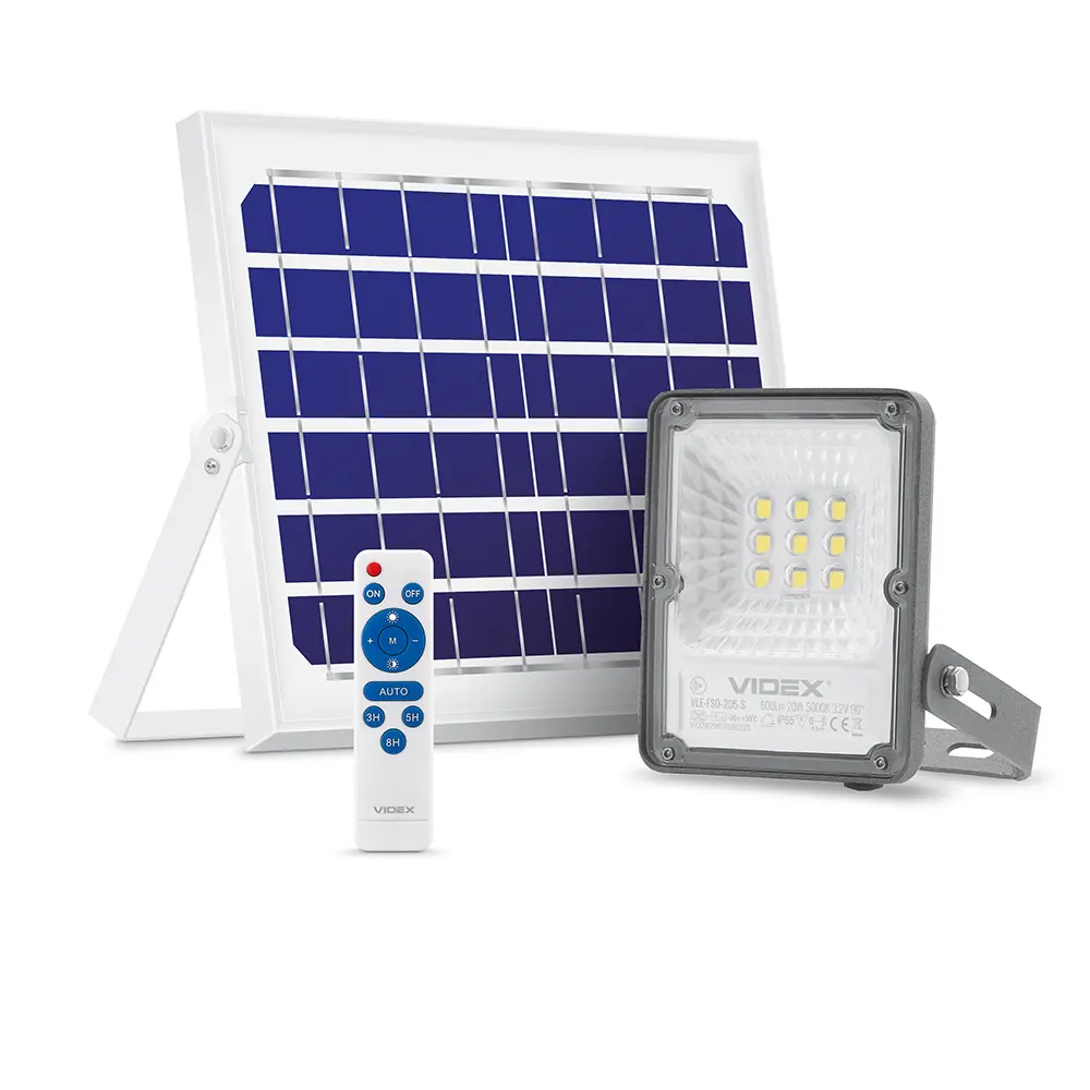 LED прожектор автономний VIDEX 600Lm 5000K Сенсорний (VLE-FSO-205-S)), зображення 2 LED прожектор автономний VIDEX 600Lm 5000K Сенсорний (VLE-FSO-205-S)), зображення 2