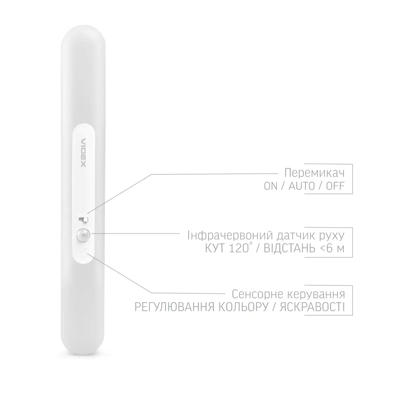 LED світильник акумуляторний з датчиком руху VIDEX VL-NL013W-SR), зображення 3
