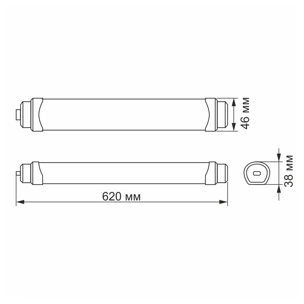 LED світильник лінійний VIDEX 18W 0,6М 5000K 220V), зображення 2