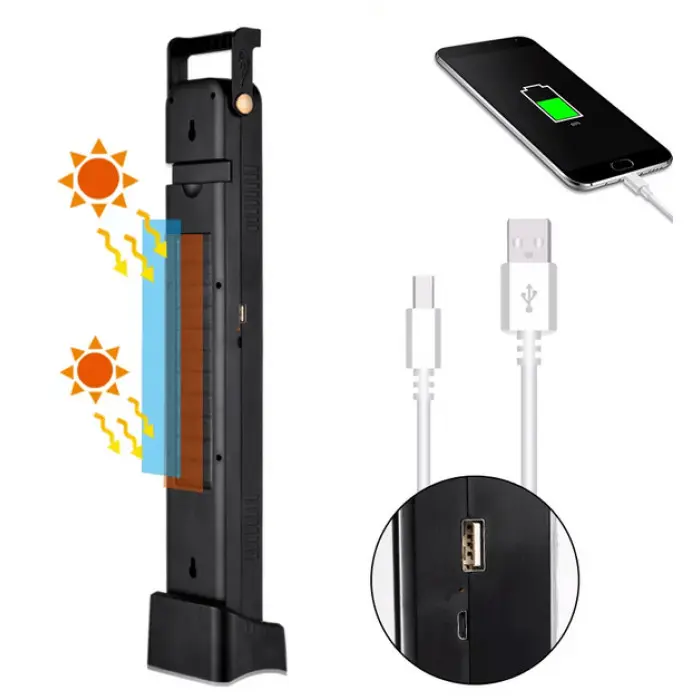 Ліхтар кемпінг лампа  HEL-6866T (COB+48 SMD)  +сонячна панель, PowerB, microUSB  5 режимів), зображення 3