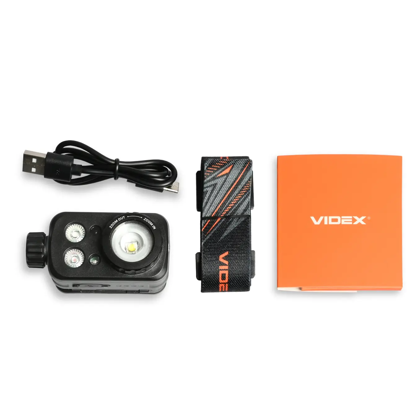 Ліхтар налобний VIDEX VLF-H046Z 500Lm 60м, Li-pol 3.7V 1200mAh вбуд, IP65, червоне, біле, зелене світло), зображення 2