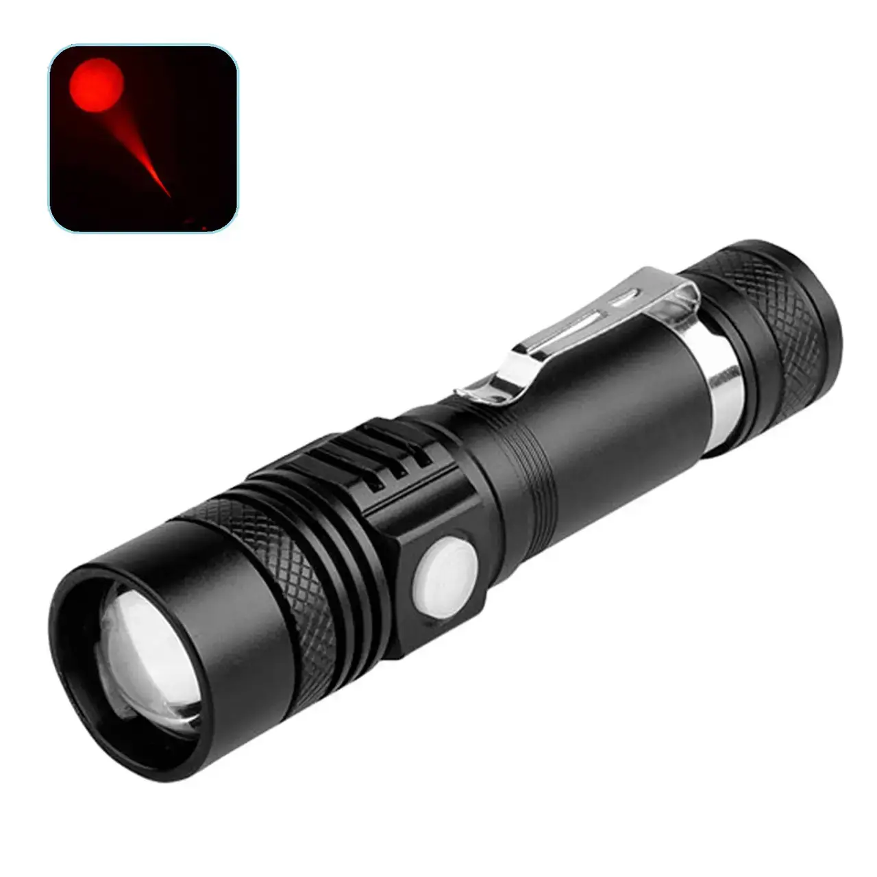 Ліхтар ручний 608-XPE(RED) zoom +microUSB,18650 4 режими з червоним світлом), зображення 9