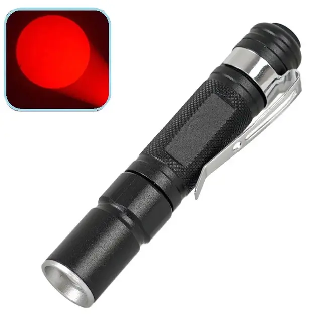 Ліхтар ручний 705-RED XPE zoom кліпса,1хААА  1режим), зображення 2