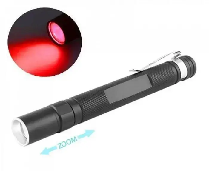 Ліхтар ручний  706-RED XPE zoom  +кліпса,2хААА 1режим ), зображення 2