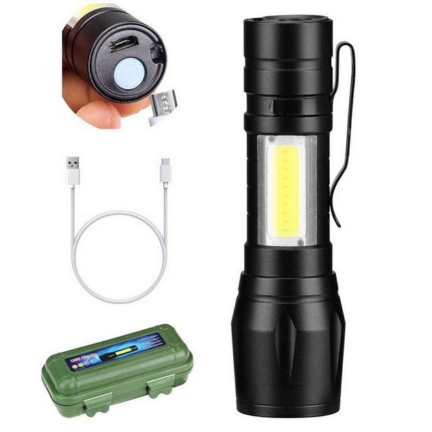 Ліхтар ручний BL-513-XPE+COB zoom  +BOX microUSB 3режими), зображення 2