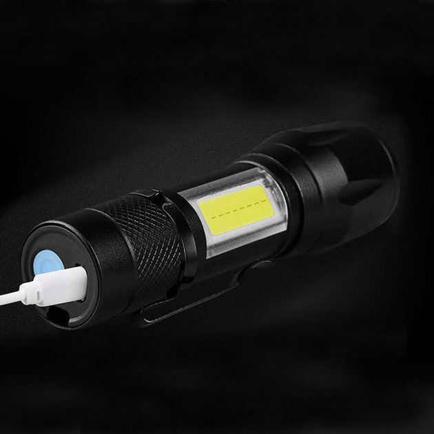Ліхтар ручний BL-513-XPE+COB zoom  +BOX microUSB 3режими), зображення 4