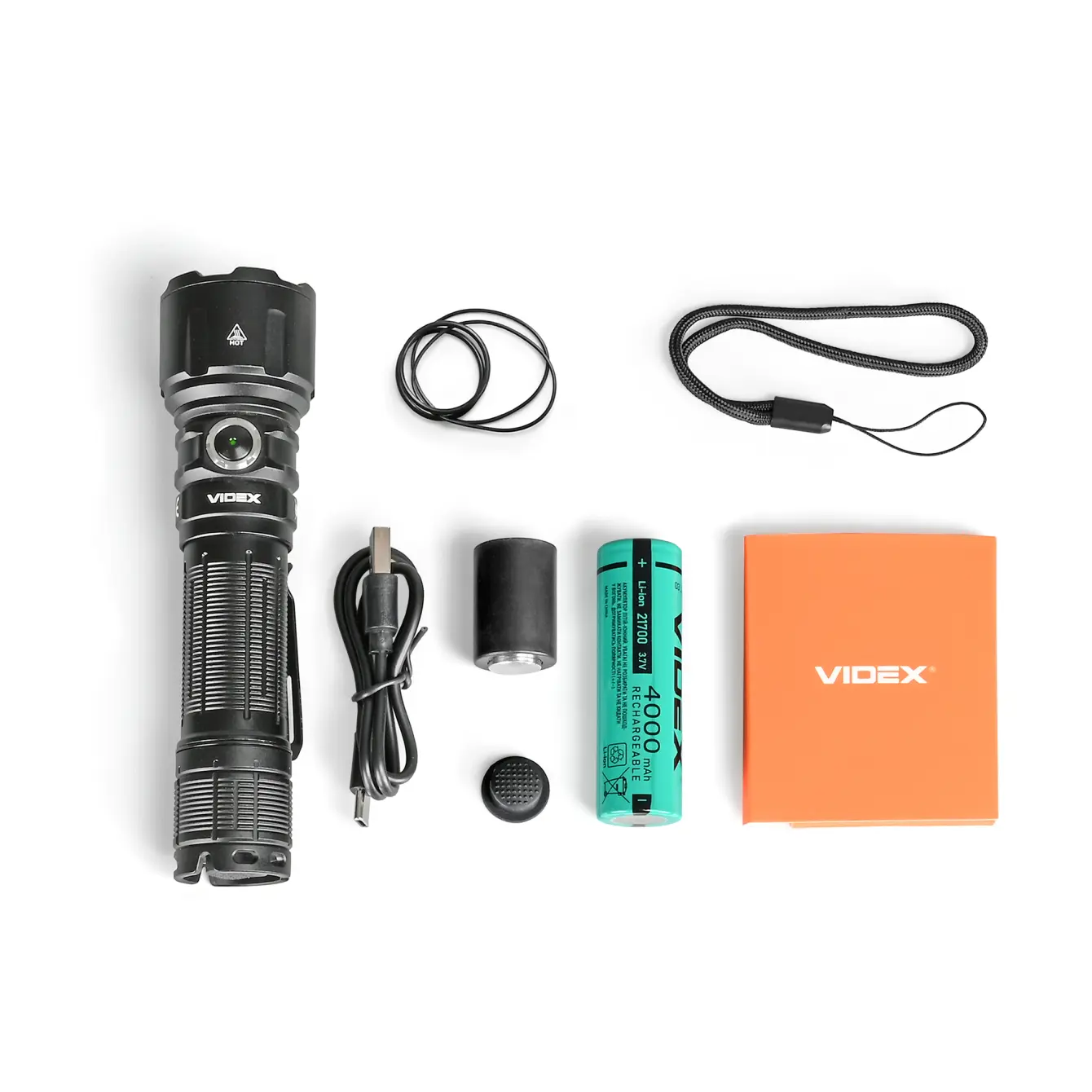 Ліхтар ручний VIDEX VLF-A376 3600Lm 300метрів, Liion 21700 4000mAh, IP66, type-c, з червоним світлом), зображення 13 Ліхтар ручний VIDEX VLF-A376 3600Lm 300метрів, Liion 21700 4000mAh, IP66, type-c, з червоним світлом), зображення 13