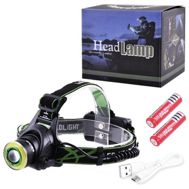 Ліхтарик налобний акумуляторний мет BL-T106-T6+COB ЗУ micro USB 4режими zoom ), зображення 3