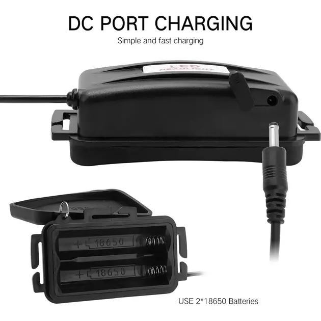 Ліхтар налобний W-518-TG PM10-TG zoom TypeC, 2х18650 3режими), зображення 6