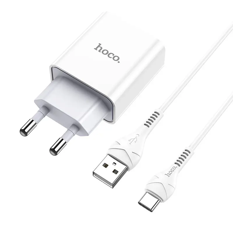 Мережеве зарядне HOCO C81A Asombroso 1USB 2,1A кабель Type-C біле), зображення 11