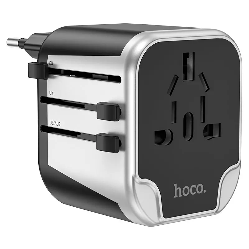 Мережевий адаптер HOCO AC5 Level 2USB Socket Black), зображення 5