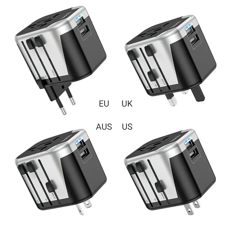 Мережевий адаптер HOCO AC5 Level 2USB Socket Black), зображення 6