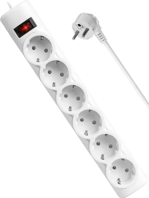 Мережевий фільтр Defender DFS 155 5м 6розеток білий ), зображення 3