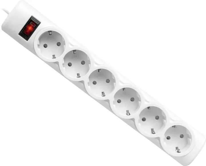 Мережевий фільтр Defender DFS 155 5м 6розеток білий  від батарейки.com.ua