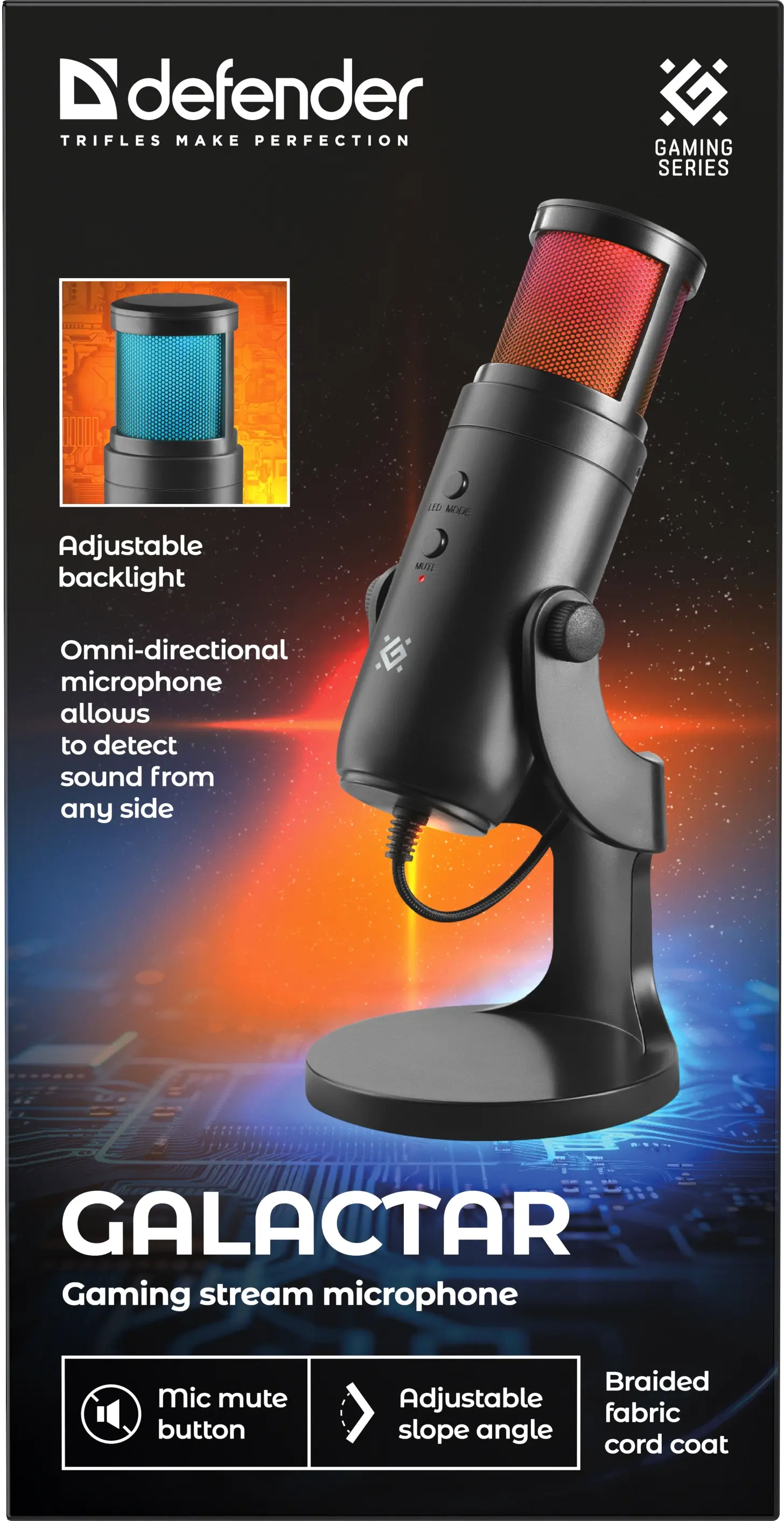 Мікрофон-стрім ігровий DEFENDER Galactar GMC250 USB), зображення 2