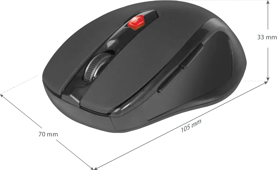 Миша бездротова DEFENDER Ultra MM-315 6 кнопок, 1600 dpi, чорна), зображення 4 Миша бездротова DEFENDER Ultra MM-315 6 кнопок, 1600 dpi, чорна), зображення 4