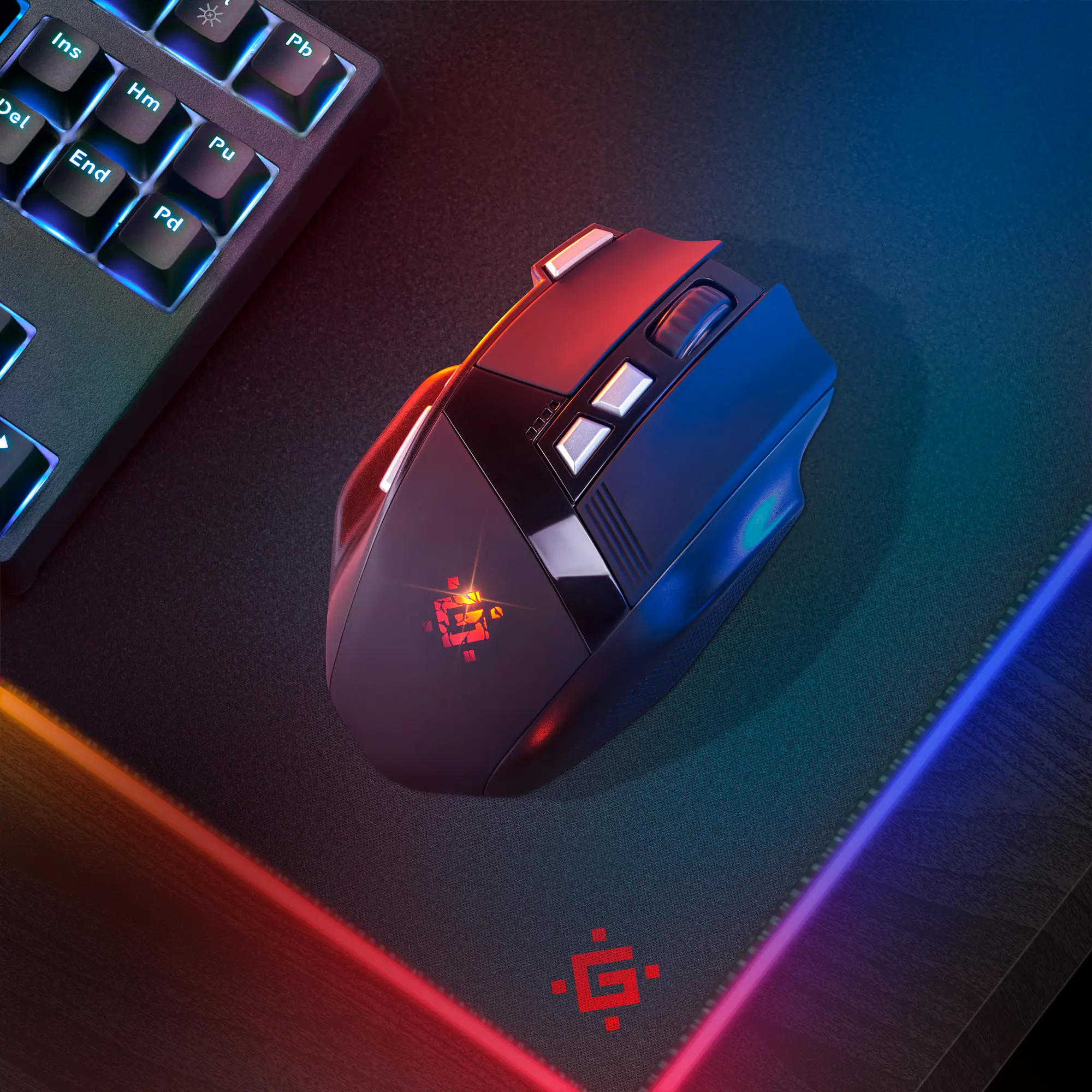 Миша бездротова ігрова DEFENDER Knight GM-885 3200dpi, 7 кнопок, RGB підсвітка), зображення 4
