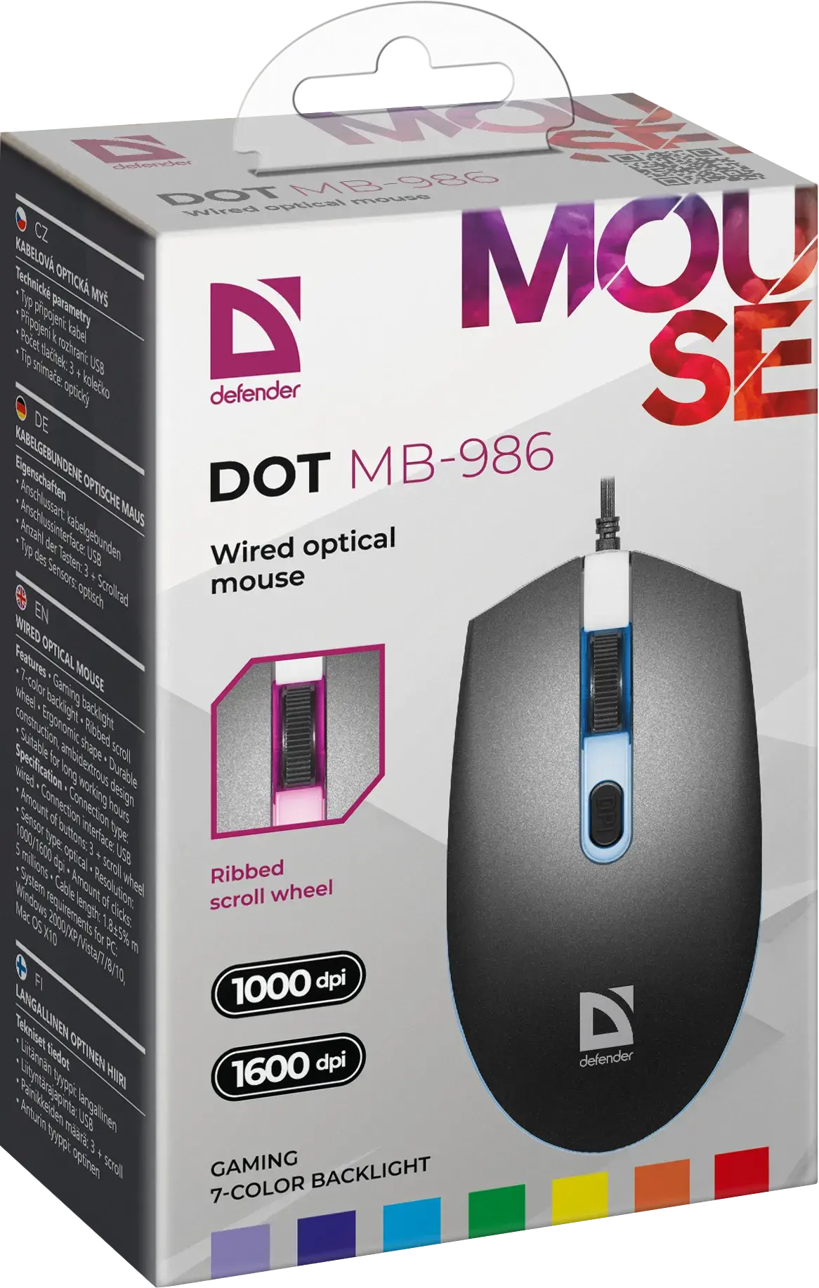 Миша DEFENDER Dot MB-986 4D 1600dpi підсвітка), зображення 4 Миша DEFENDER Dot MB-986 4D 1600dpi підсвітка), зображення 4