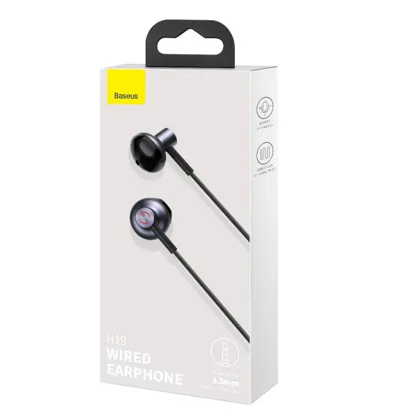 Навушники Baseus Encok  Wired Earphone H19 black NGH19-01), зображення 5