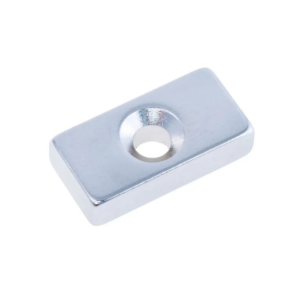 Неодимовий магніт призма 20x10x5 mm N38 NdFeB, під гвинт від батарейки.com.ua