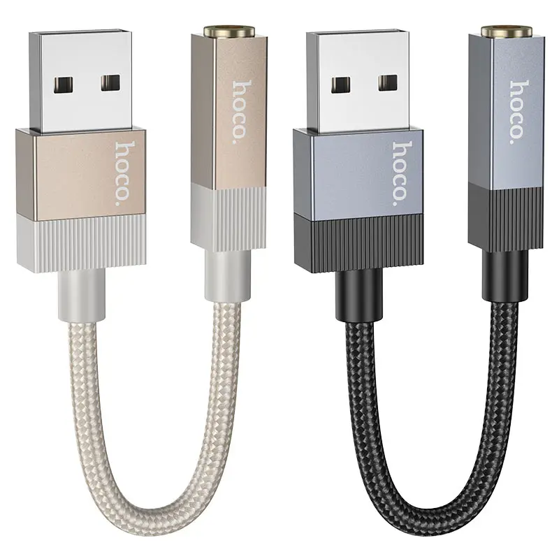 Перехідник аудіо-конвертер HOCO UPA32D USB to AUX 3.5 чорний), зображення 5