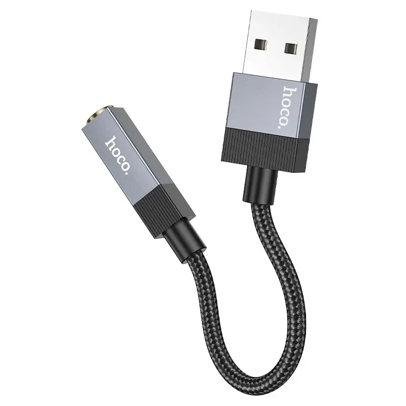 Перехідник аудіо-конвертер HOCO UPA32D USB to AUX 3.5 чорний), зображення 6