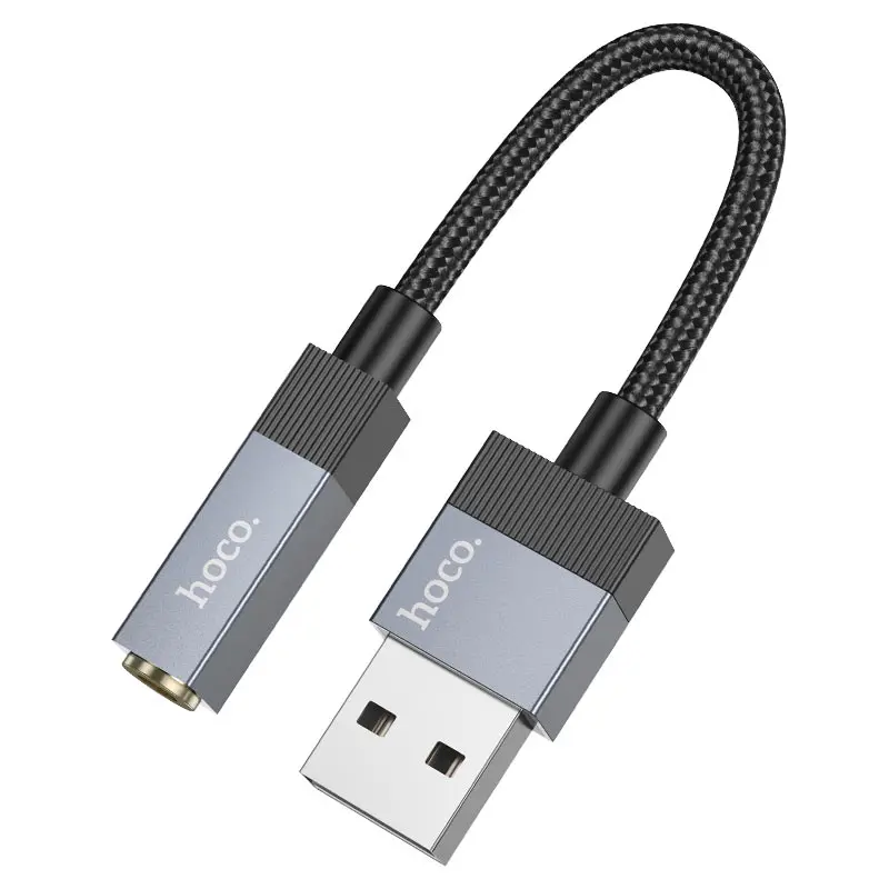 Перехідник аудіо-конвертер HOCO UPA32D USB to AUX 3.5 чорний), зображення 8